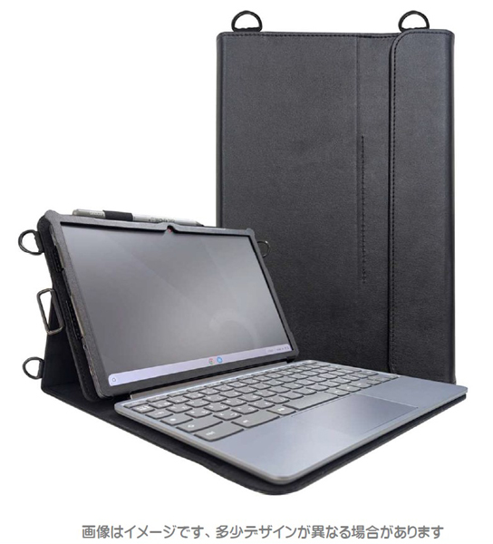 Lenovo Chromebook Duet Gen9対応 手帳型レザーケース ブラック