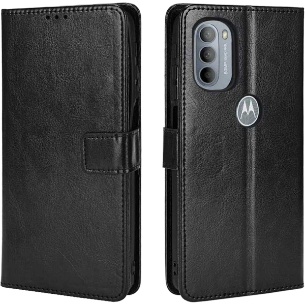 MOTOROLA moto g31対応 手帳型レザーケース ブラック