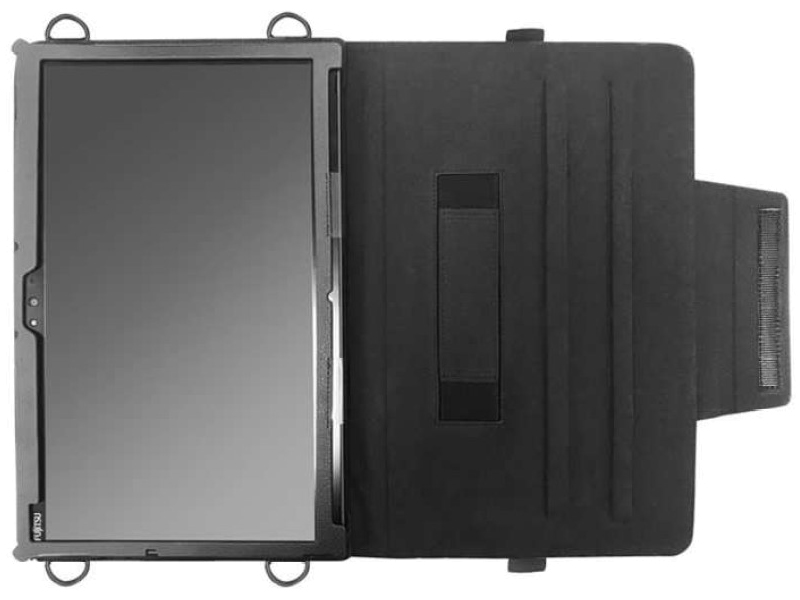 富士通 Arrows Tab Q7311/Q7310対応 手帳型レザーケース ブラック