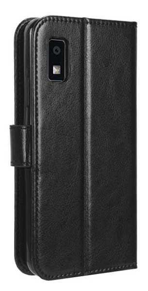 シャープ AQUOS wish3 SH-53D対応 手帳型レザーケース ブラック