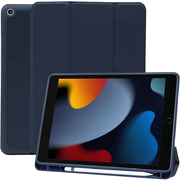 iPad 10.2（第9・8・7世代）対応 耐衝撃フラップケース ネイビー