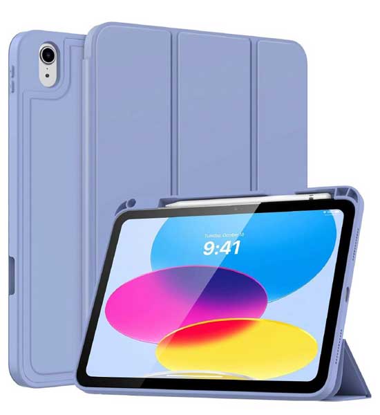 iPad 10.9（第10世代）専用 耐衝撃フラップケース パープル