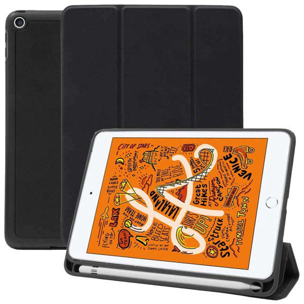 iPad mini（第5・4世代）対応 耐衝撃フラップケース ブラック