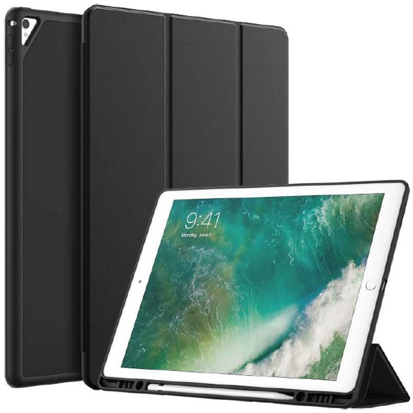 iPad Pro 12.9（第2・1世代）対応 耐衝撃フラップケース ブラック
