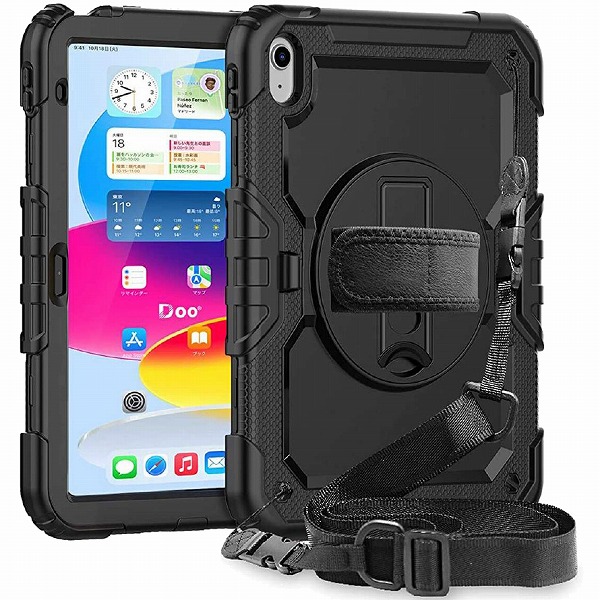 iPad 10.9（第10世代）専用 耐衝撃ケース（画面保護付き） ブラック