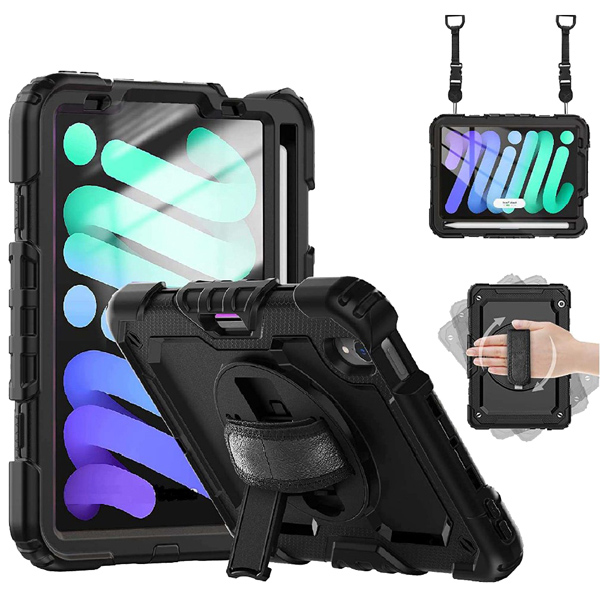 iPad mini（第6世代）対応 耐衝撃ケース（画面保護付き） ブラック