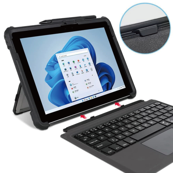 Microsoft Surface Pro 11・10・9対応 耐衝撃ケース（タイプカバー対応タイプ） 強化ショルダーベルトモデル ブラック