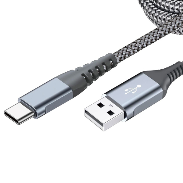 USB Type-Cケーブル A-C（強靭ナイロンメッシュタイプ） 5m グレー