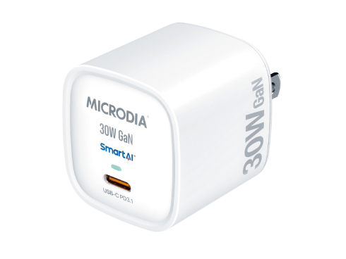 （白）SmartCube Nano 30 w/ PPS充電 PD GaNウォールチャージャー、USB-Cポート、世界最小のGaN 30W PDチャージャー