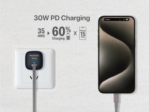 （黒）SmartCube Nano 30 w/ PPS充電 PD GaNウォールチャージャー、USB-Cポート、世界最小のGaN 30W PDチャージャー