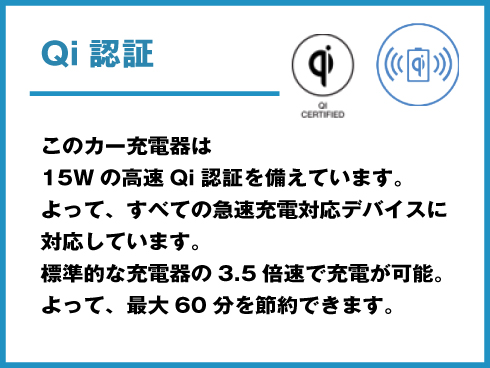 （シルバー）X.DRIVE Portofino Robotic ワイヤレスカーチャージャー、15W、Qi認証 USB-Cケーブル