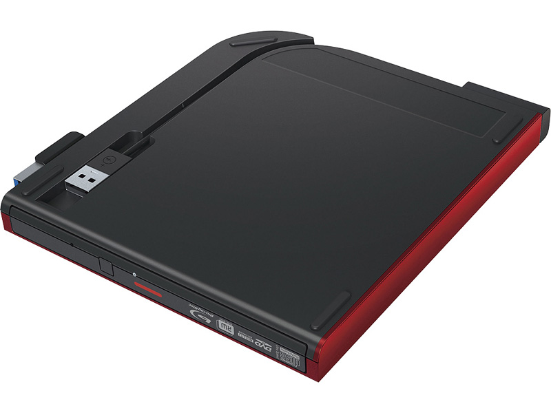 USB3.2(Gen1)対応 ポータブルBDドライブ 書込ソフト添付 レッド