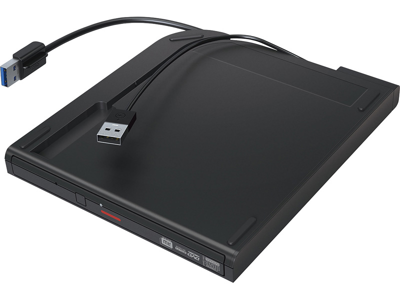 USB3.2(Gen1)ポータブルDVDドライブ 再生・書込みソフト添付