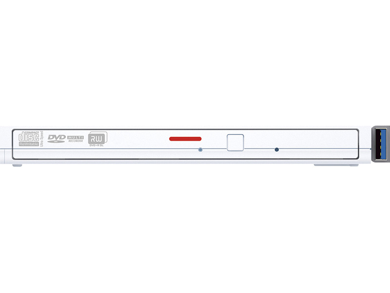 USB3.2(Gen1)対応 ポータブルDVDドライブ 書込ソフト添付 ホワイト