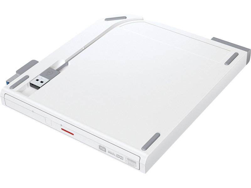 USB3.2(Gen1)対応 ポータブルDVDドライブ 書込ソフト添付 ホワイト