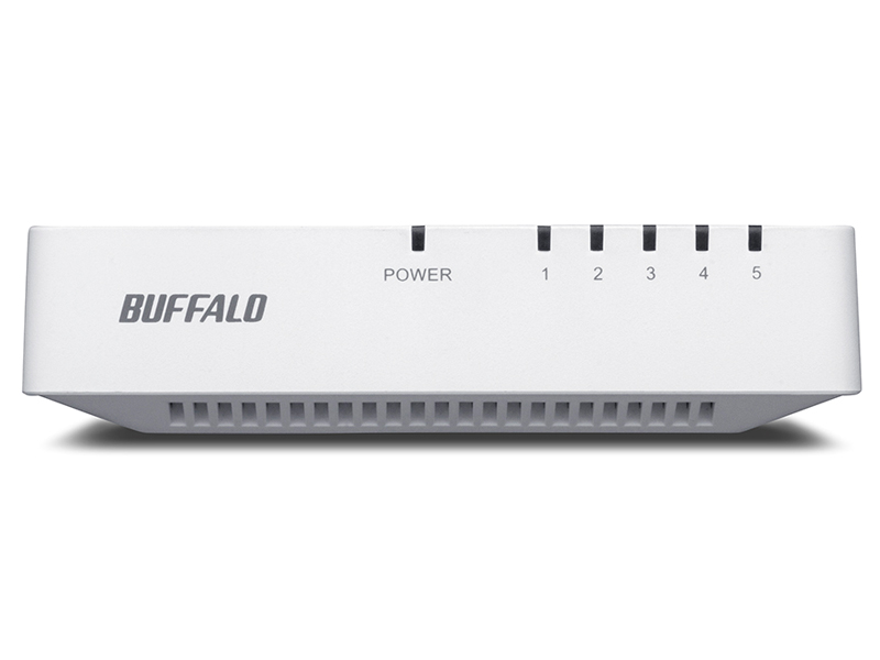 10/100Mbps対応 スイッチングHub プラスチック筐体/電源外付けモデル(マグネットなし) 5ポート ホワイト