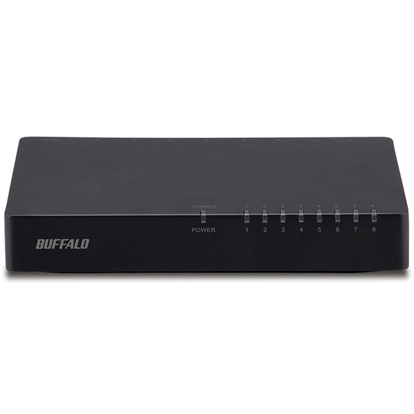 10/100Mbps対応 スイッチングHub プラスチック筐体/電源外付けモデル 8ポート ブラック