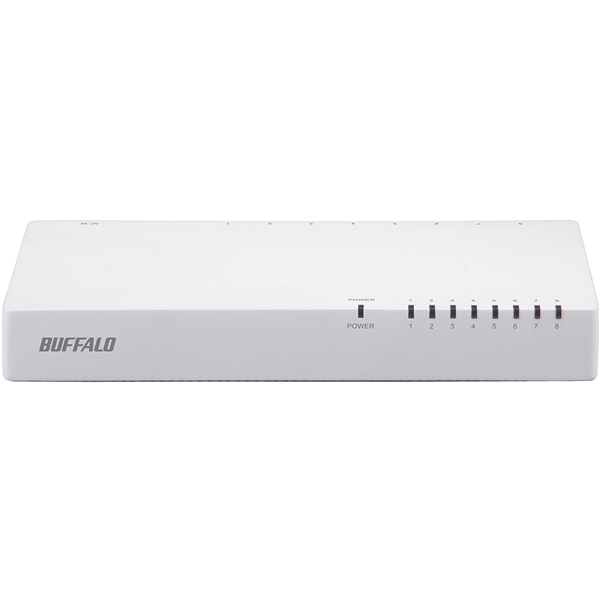 10/100Mbps対応 スイッチングHub プラスチック筐体/電源内蔵モデル 8ポート ホワイト