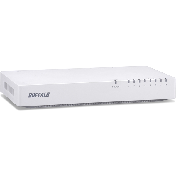 10/100Mbps対応 スイッチングHub プラスチック筐体/電源内蔵モデル 8ポート ホワイト