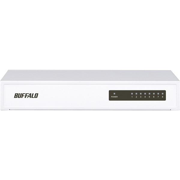 10/100Mbps対応 スイッチングHub 金属筐体/電源内蔵モデル 8ポート ホワイト