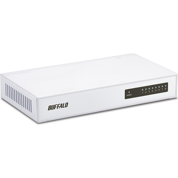 10/100Mbps対応 スイッチングHub 金属筐体/電源内蔵モデル 8ポート ホワイト