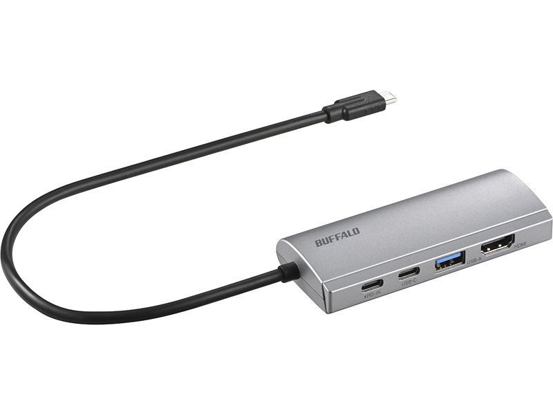 USB Type-C接続 ドッキングステーション PD対応 HDMI出力 シルバー