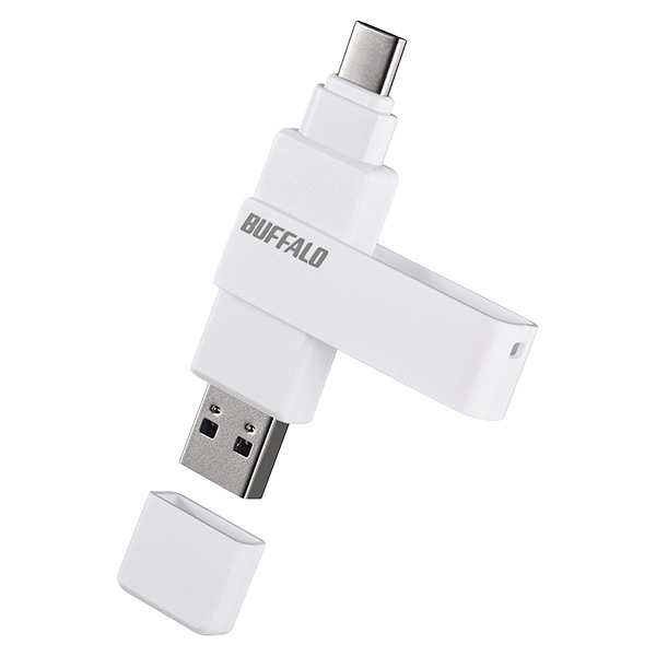 USB3.2(Gen1)対応 Type-A/C両対応 回転式USBメモリー 64GB ホワイト