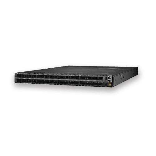 Quantum 2 based NDR InfiniBand Switch、64 NDR ports、32 OSFP ports、2 Power Supplies(AC)、Standard depth、Unmanaged、P2C airflow、Rail K it