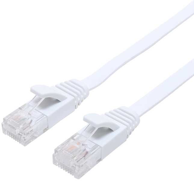 CAT6A LANケーブル 極うすフラット 1m ホワイト