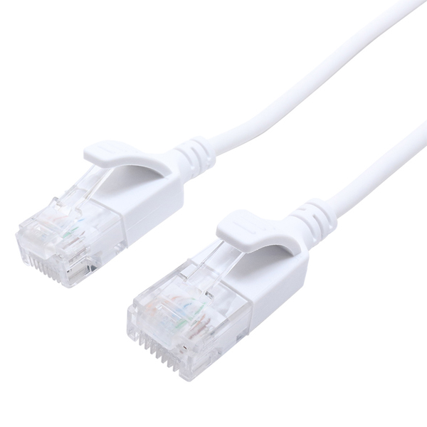 CAT6A LANケーブル 極細 ホワイト 3m