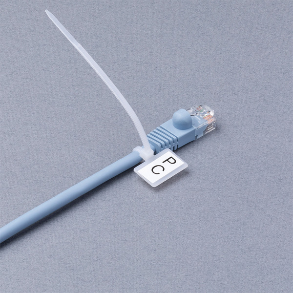 マーカータイ 2.5×100mm 20本 白 表示シール付