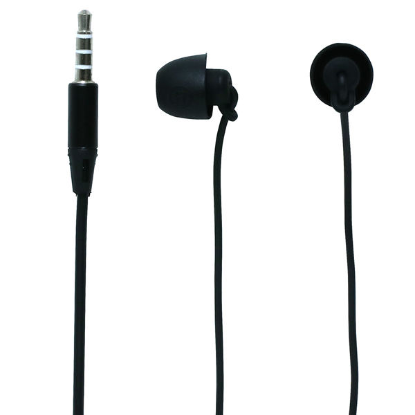 ハンズフリー通話対応 シリコン製寝転びイヤホン 黒