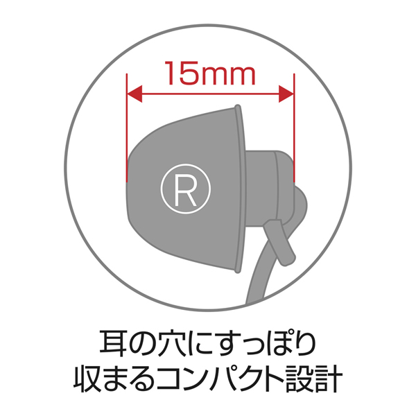 ハンズフリー通話対応 シリコン製寝転びイヤホン 黒