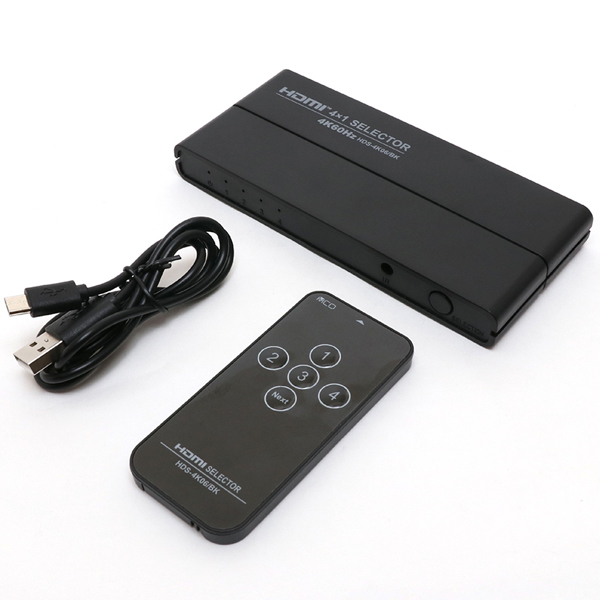 4K60Hz対応HDMI切替器 4入力1出力