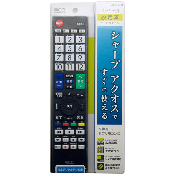 TVリモコン プリセットタイプ シャープ用