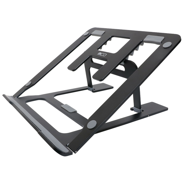ノートパソコン用折りたたみアルミスタンド ブラック
