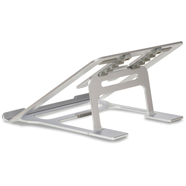ノートパソコン用折りたたみアルミスタンド シルバー
