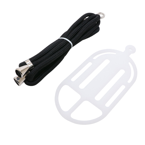 ストラップ＋スマートフォンホルダー 首掛け・ななめ掛け両対応 クリア×ブラック