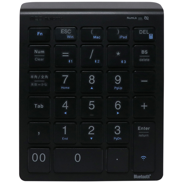 Bluetooth5.0対応 ワイヤレステンキー ブラック