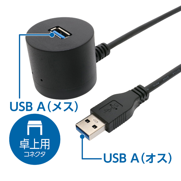 USB3.0 延長ケーブル 卓上タイプ 1.5m