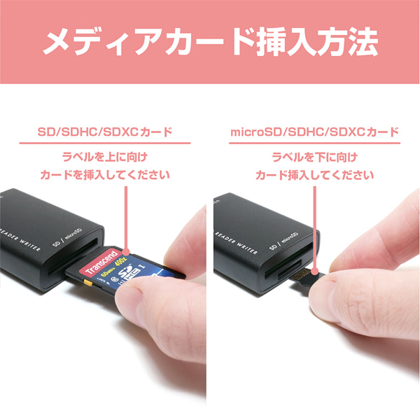 SDカードリーダ ライタ USB3.2 Gen1 USB-A シルバー