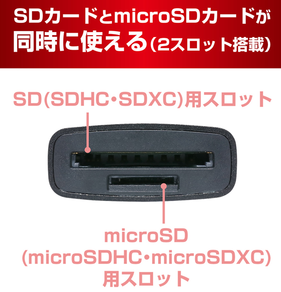 SDカードリーダ・ライタ USB3.2Gen1対応 USB-A ケーブル70cm