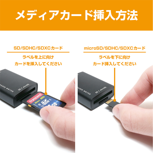 SDカードリーダ ライタ USB3.2 Gen1 Type-C ブラック