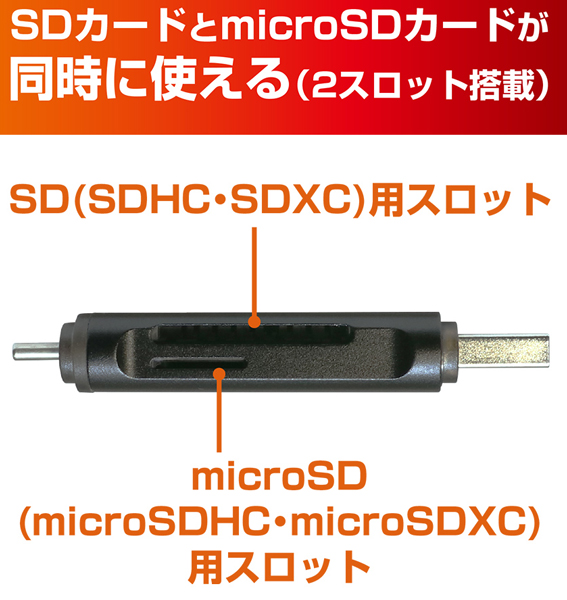 SDカードリーダ・ライタ USB3.2Gen1対応 USB Type-C・USB-A両対応