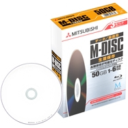 BD-R DL<片面2層> M-DISC 1回記録用 50GB 1-6倍速 1枚トールケース（黒）3P 紙箱入り インクジェットプリンタ対応（ホワイト）