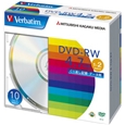 DVD-RW 4.7GB PCデータ用 2倍速対応 10枚スリムケース入り シルバーディスク