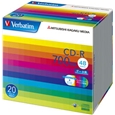 CD-R 700MB PCデータ用 48倍速対応 20枚スリムケース入り ワイド印刷可能