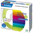 CD-RW 700MB PCデータ用 4倍速 10枚スリムケース入り カラーミックス