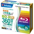 BD-R 2層 録画用 260分 1-4倍速 5mmケース10枚パック ワイド印刷対応