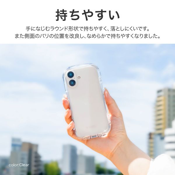 iPhone 16 耐傷・耐衝撃ハイブリッドケース 「ViAMO crystal」 ブルー